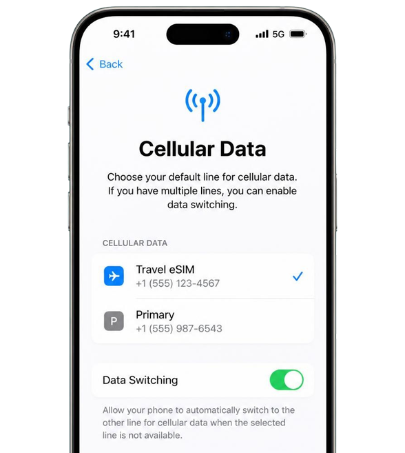 Connect using your travel eSIM